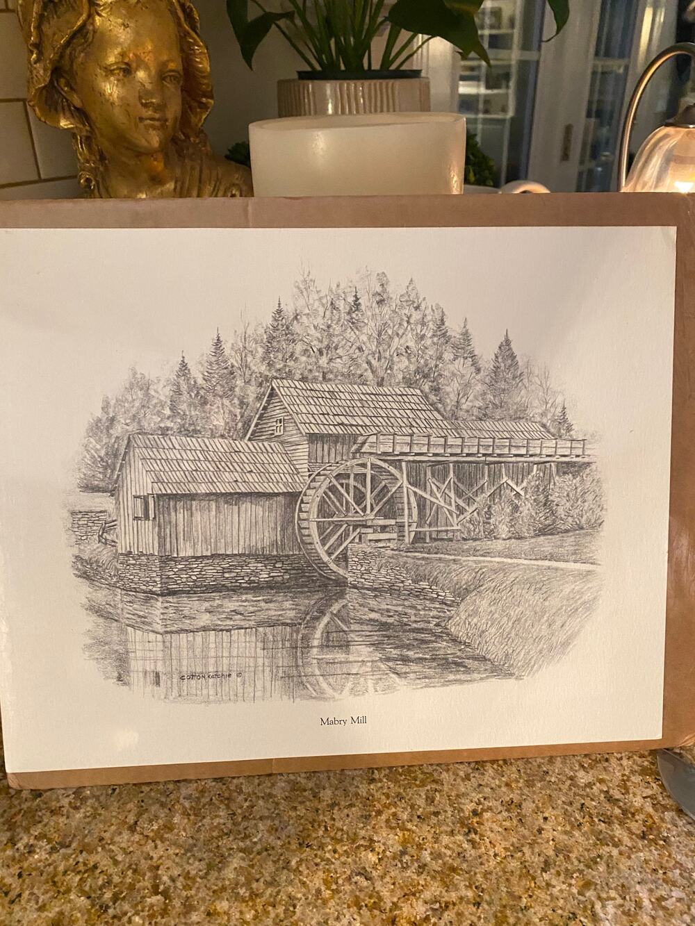 Mabry's Mills Pencil Print Cotton Ketchie RARE